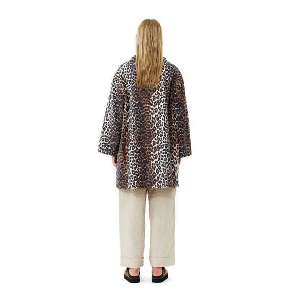 GANNI Leopard Print Oversized Mobwife Jacket Coat - Picture 11 of 11
